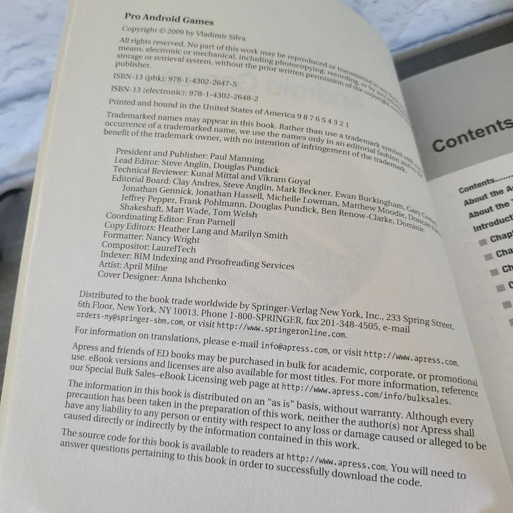 Pro Android Games Computer Code Book Vladimir Silva - Picture 5 of 7